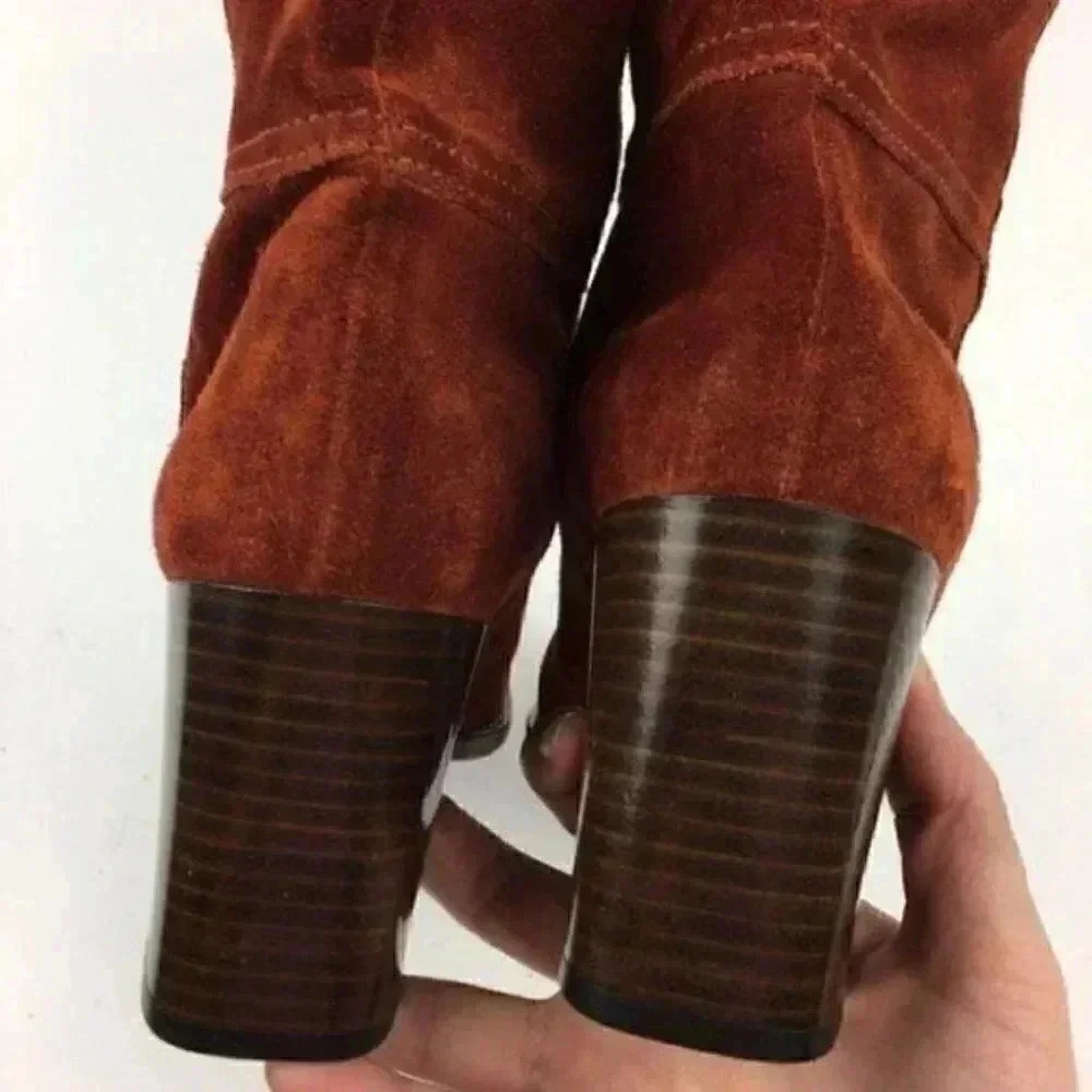New Coach Mid Calf Boots Sz 5.5 Coty Italian Suede - Picture 8 of 8